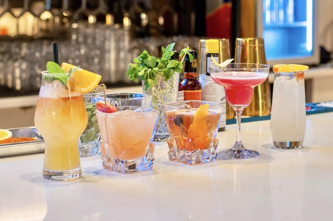 A vibrant cocktail at G.O.A.T's Arena in Aubrey TX
